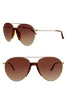 Women's Smoke X Mirrors Fortunate Son 55mm Aviator Sunglasses - Tortoise/ Matte Gold