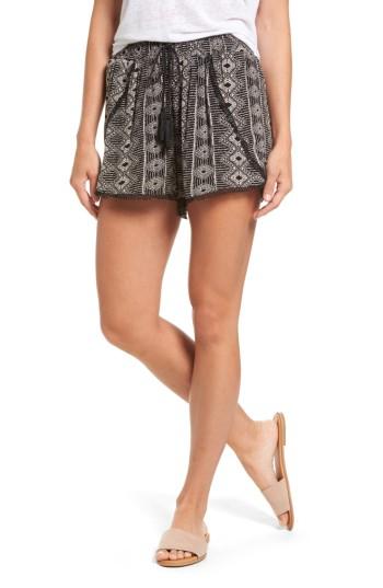 Women's Dex Print Drawstring Shorts - Black