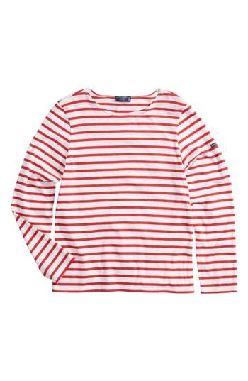 Women's Saint James Minquiers Moderne Striped Sailor Shirt - Red