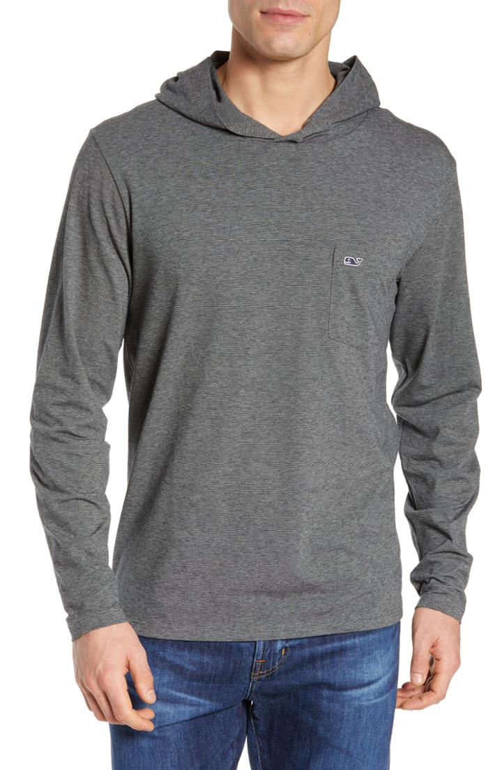 Men's Vineyard Vines Edgartown Performance Hooded T-shirt - Black