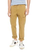 Men's J.crew 484 Slim Fit Garment Dye Herringbone Cargo Pants X 32 - Brown