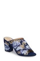 Women's Sole Society Luella Flower Embroidered Slide .5 M - Blue