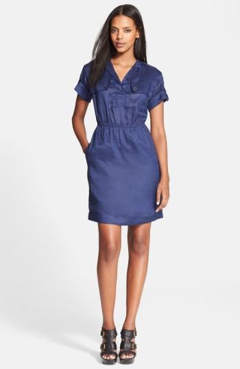 Women's Burberry Brit 'wednesday' Ramie Shirtdress