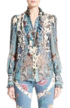 Women's Roberto Cavalli Patchwork Print Silk Top