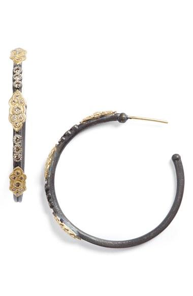 Women's Armenta Old World Diamond Hoop Earrings