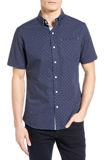 Men's 7 Diamonds Volta Diamond Dot Chambray Shirt