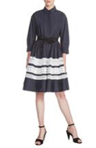 Women's Maje Ramona Lace Trim Shirtdress - Blue