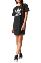 Women's Adidas Trefoil Logo T-shirt Dress - Black