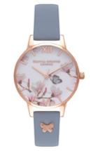 Women's Olivia Burton Pretty Blossom Leather Strap Watch, 30mm