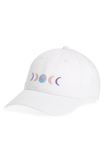 Women's Harding-lane Yin/yang Moonphase Needlepoint Baseball Cap - White
