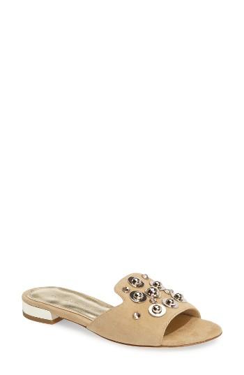 Women's Donald J Pliner Fairy Embellished Slide Sandal M - Beige