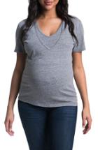 Women's Bun Maternity 'softie' Maternity/nursing Tee - Grey
