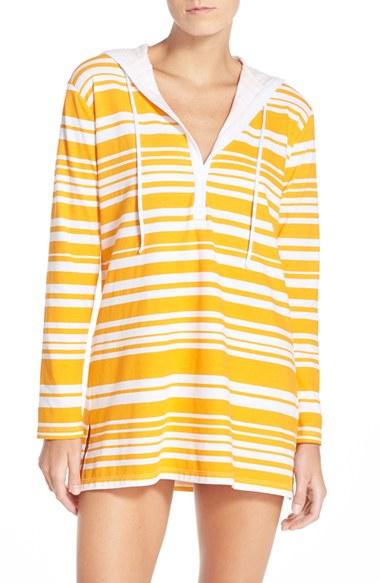 Women's Tommy Bahama 'sportif' Stripe Cover-up Hoodie