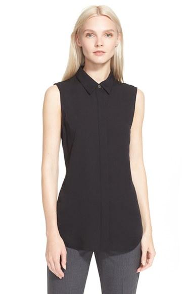 Women's Theory 'tanelis' Georgette Top - Black