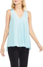 Women's Vince Camuto V-neck Drape Front Blouse, Size - Blue