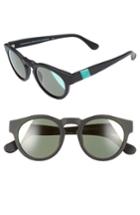 Women's Westward Leaning 'voyager' 48mm Sunglasses - Black Matte/ Neon Green