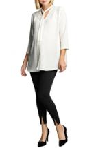 Women's Maternal America Tie Neck Maternity Top - Ivory