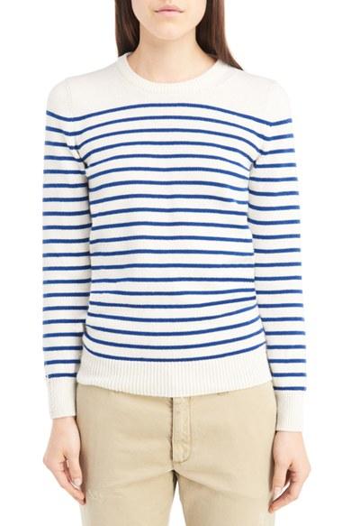 Women's Saint Laurent Grunge Stripe Cashmere Sweater