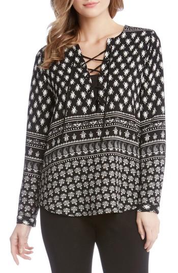 Women's Karen Kane Print Lace-up Top