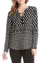 Women's Karen Kane Print Lace-up Top