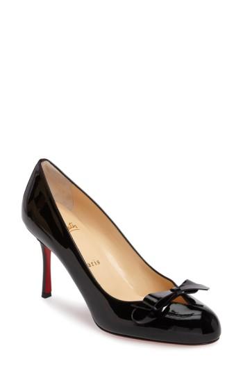 Women's Christian Louboutin Vinodo Bow Cutout Pump Us / 39eu - Black