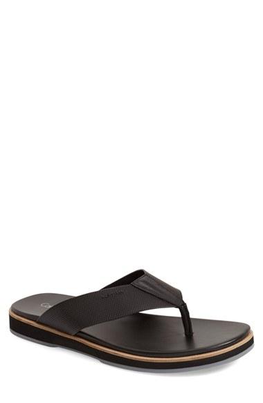 Men's Calvin Klein 'deano' Embossed Flip Flop M - Black