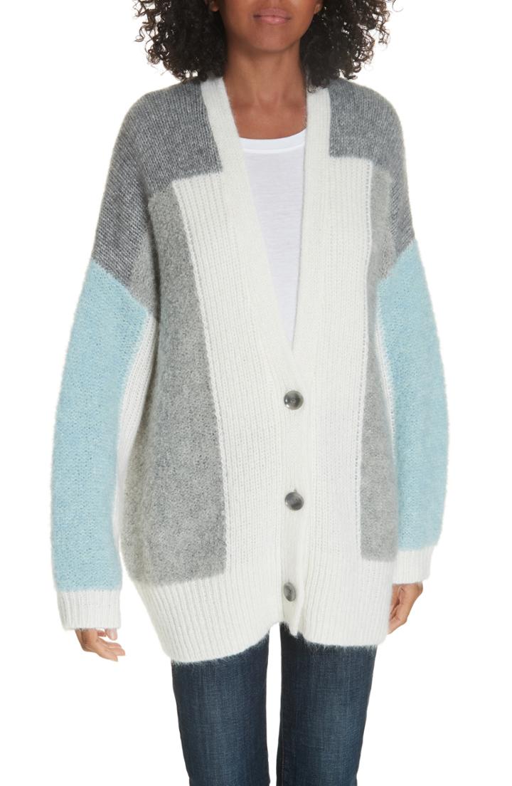 Women's Lewit Mixed Stitch Cardigan - Blue/green