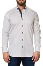 Men's Maceoo Trim Fit Geo Print Sport Shirt (s) - White