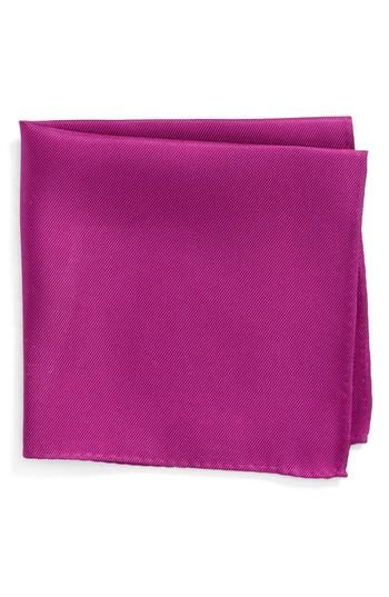 Men's Nordstrom Men's Shop King Twill Silk Pocket Square, Size - Purple