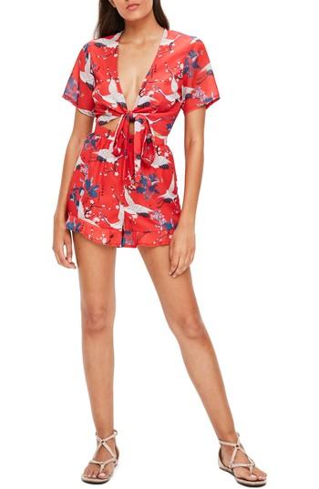 Women's Missguided Crop Wrap Top Us / 8 Uk - Red