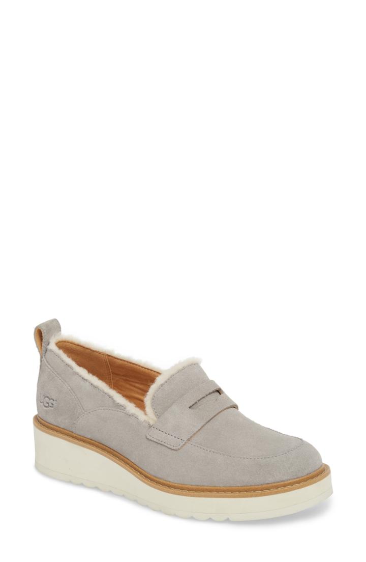 Women's Ugg Atwater Spill Seam Wedge Loafer M - Grey