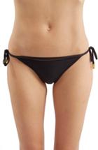 Women's Topshop Side Tie Bikini Bottoms Us (fits Like 6-8) - Black