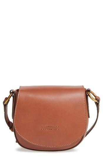 Frye Small Harness Calfskin Leather Saddle Bag - Brown