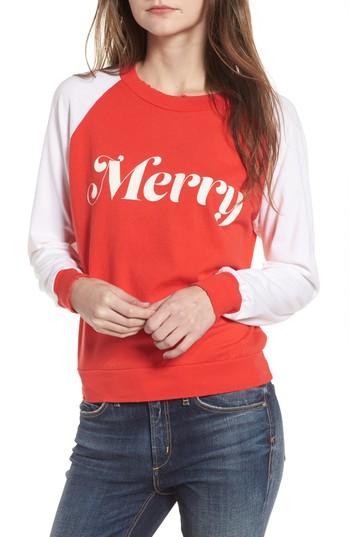 Women's Wildfox Merry Sweatshirt, Size - Red