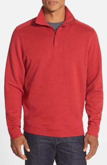 Men's Cutter & Buck 'decatur' Quarter Zip Pullover - Red (online Only)
