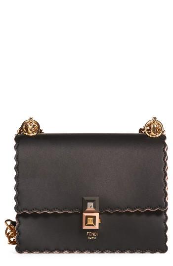 Fendi Small Kan I Scallop Leather Shoulder Bag -