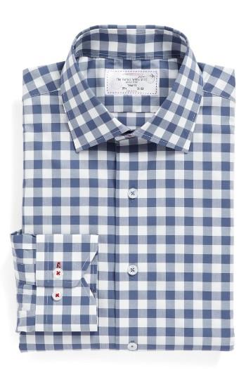 Men's Lorenzo Uomo Trim Fit Check Dress Shirt - 34/35 - Blue