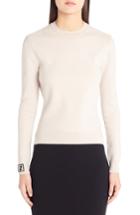 Women's Fendi Logo Cuff Sweater Us / 38 It - Beige