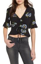 Women's Astr The Label Cinch Front Crop Top - Black