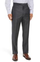 Men's John W. Nordstrom Torino Flat Front Solid Wool Trousers - Grey