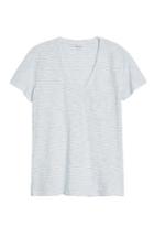 Women's Madewell Whisper Cotton Stripe V-neck Tee - Ivory