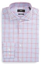 Men's Boss Mark Sharp Fit Check Dress Shirt .5 L - Pink