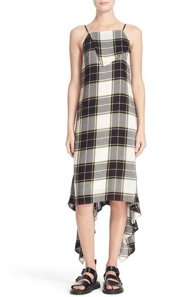 Women's Public School Plaid Asymmetrical Midi Dress