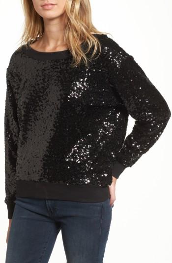 Women's Ella Moss Sequin Sweatshirt - Black