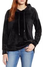 Women's Caslon Off Duty Velour Hoodie - Black