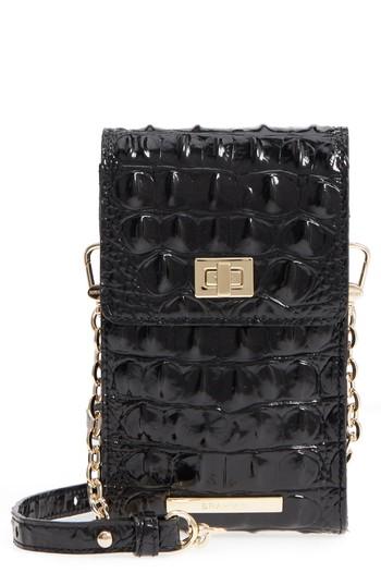 Women's Brahmin Madison Leather Smartphone Crossbody Bag - Black