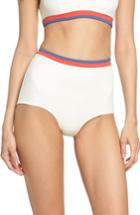 Women's Solid & Stripe Katie High Waist Bikini Bottoms - Ivory