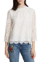Women's Joie Frayda Sheer Sleeve Lace Top, Size - White