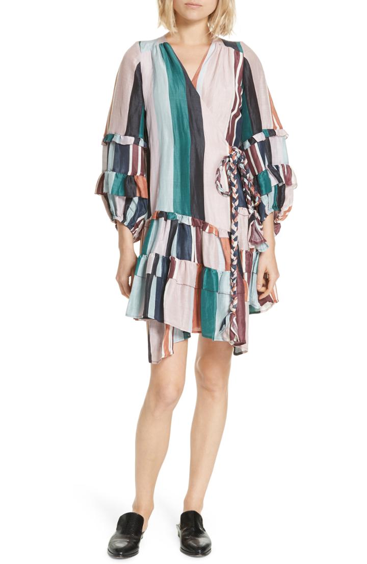 Women's Apiece Apart Zarza Ruffle Wrap Minidress - Pink