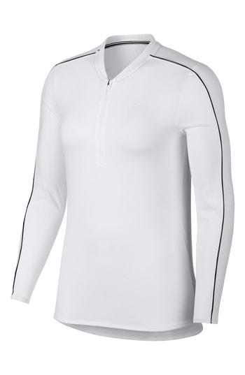Women's Nike Court Dri-fit Quarter Zip Top - White